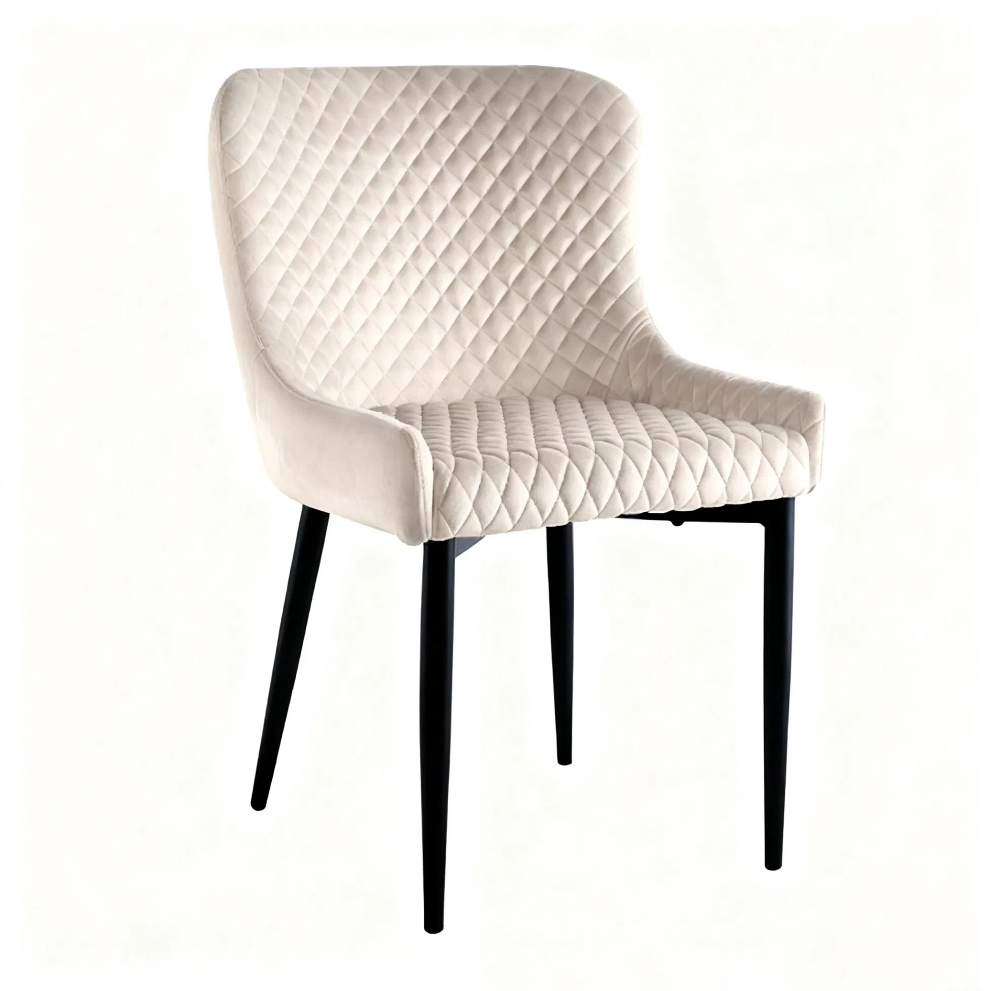 Living Room Nordic Accent Chair Metal Frame White Fabric Accent Chair