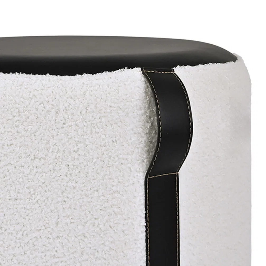 Storage Ottoman Modern Round Footrest Fabric Ottoman for Hallway, Living Room, Bed Room Ydf25058