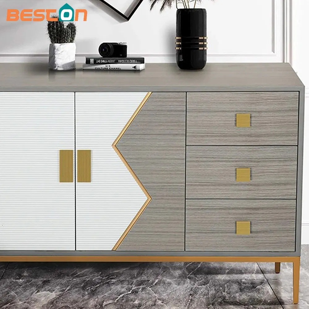 Scandinavian Minimalist White Sideboard Buffet for Living Room
