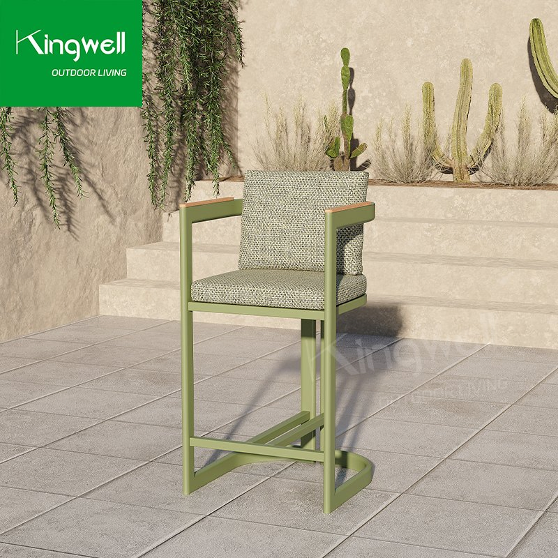 Metal Modern Kingwell Lounge Set Patio Garden Furniture Outdoor Bar Stool