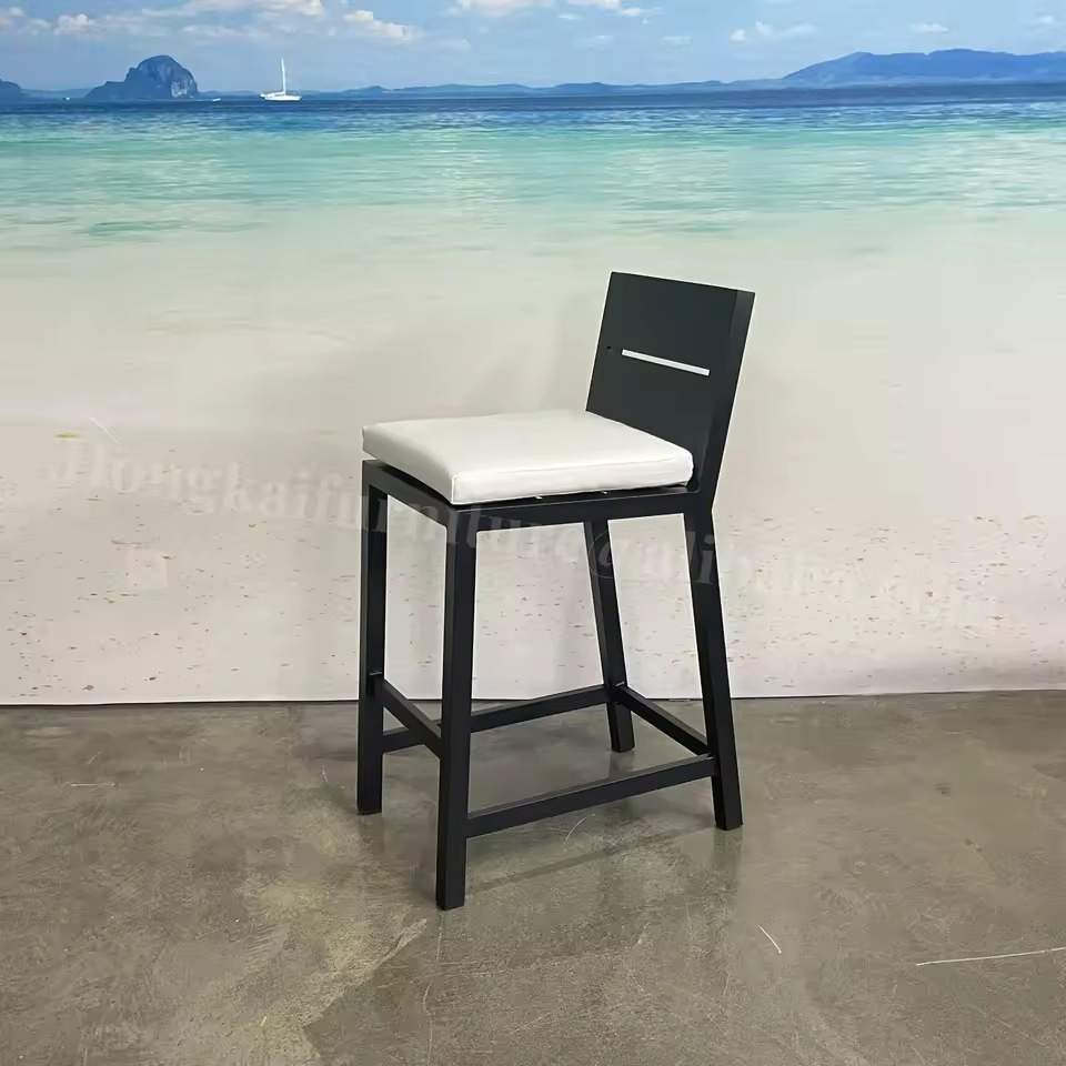 Patio Courtyard Hotel Furniture Leisure Bar Stool with Aluminum Frame