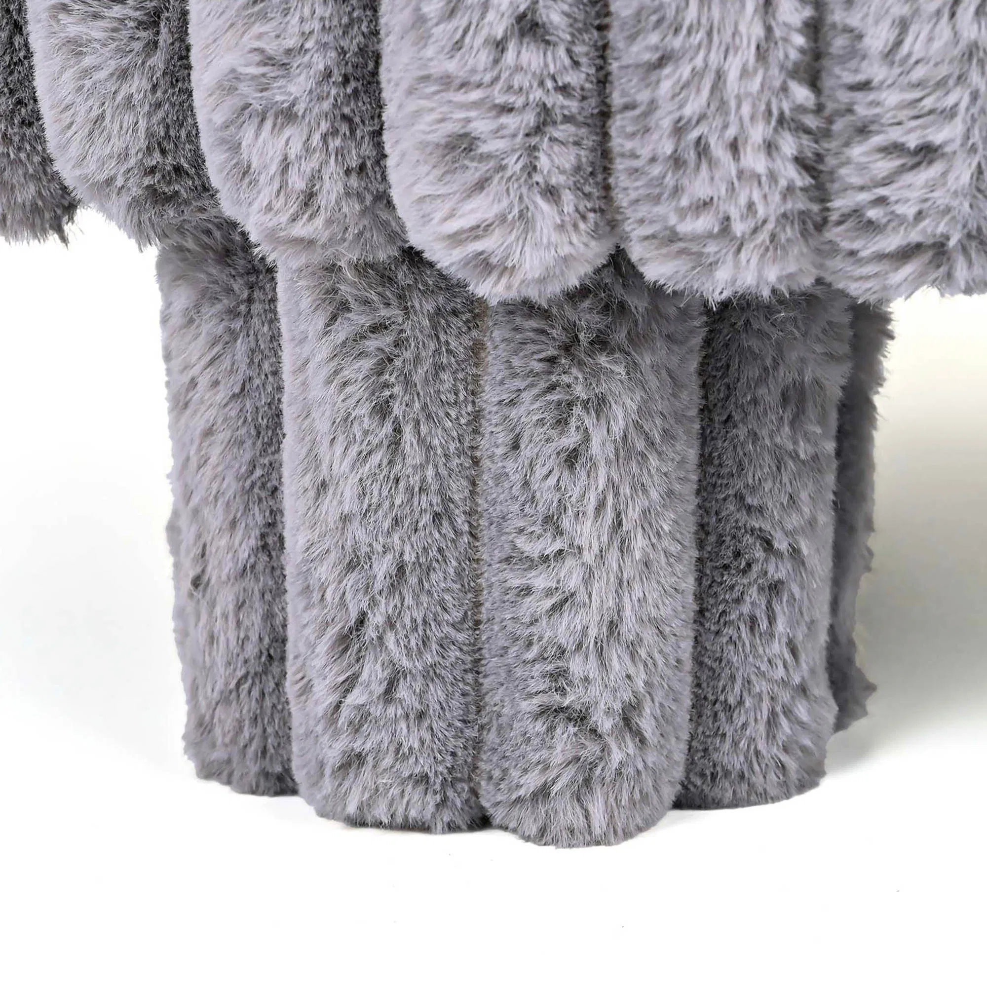 Decorative Ottoman Fashionable Furniture Stools Modern Living Room Pouf Sheepskin Fabric Round Ottoman with Leg