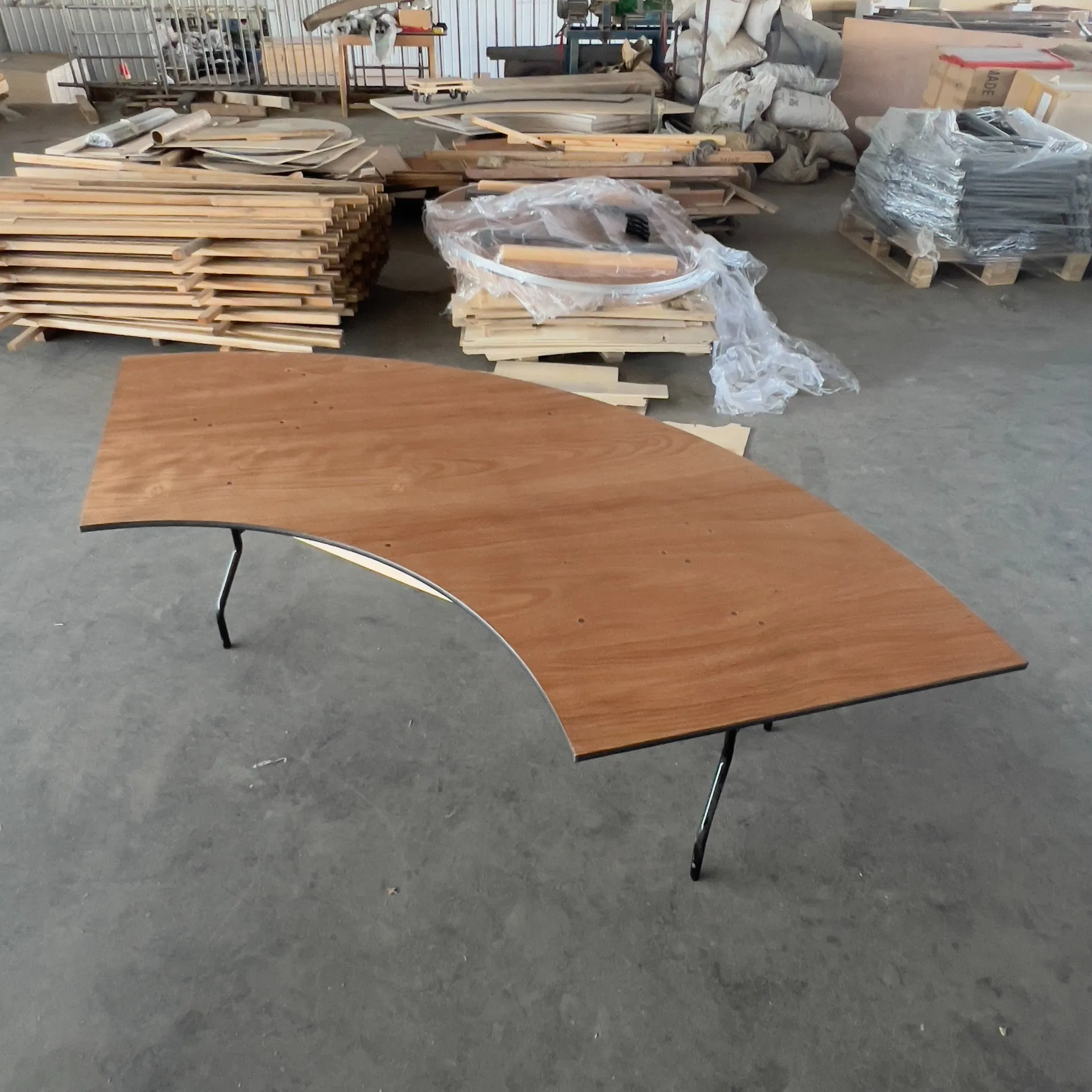 Wholesale S Shape Outdoor Hotel Wooden Folding Restaurant Buffet Dining Tables