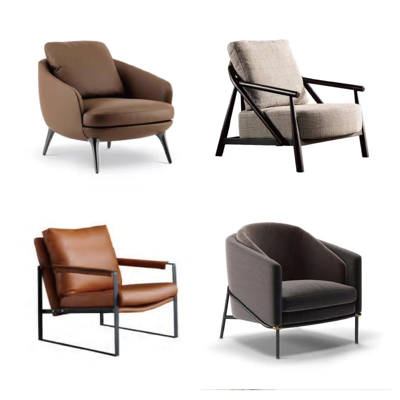 Modern Hotel Home Armchair Metal Living Room Furniture Accent Lounge Chair