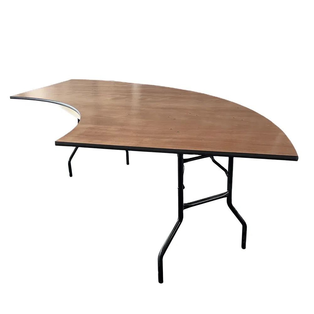 Wholesale S Shape Outdoor Hotel Wooden Folding Restaurant Buffet Dining Tables