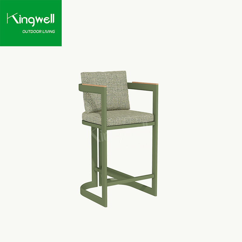 Metal Modern Kingwell Lounge Set Patio Garden Furniture Outdoor Bar Stool
