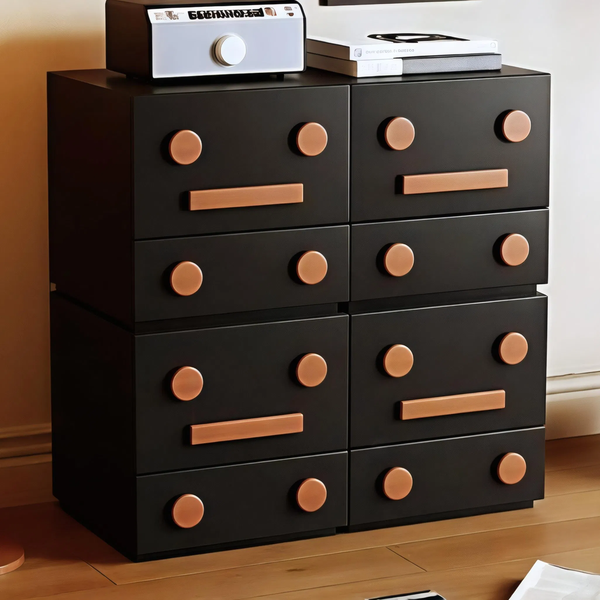 Modern Decorative Black Sideboard Cabinet Minimalist Buffet Storage Furniture