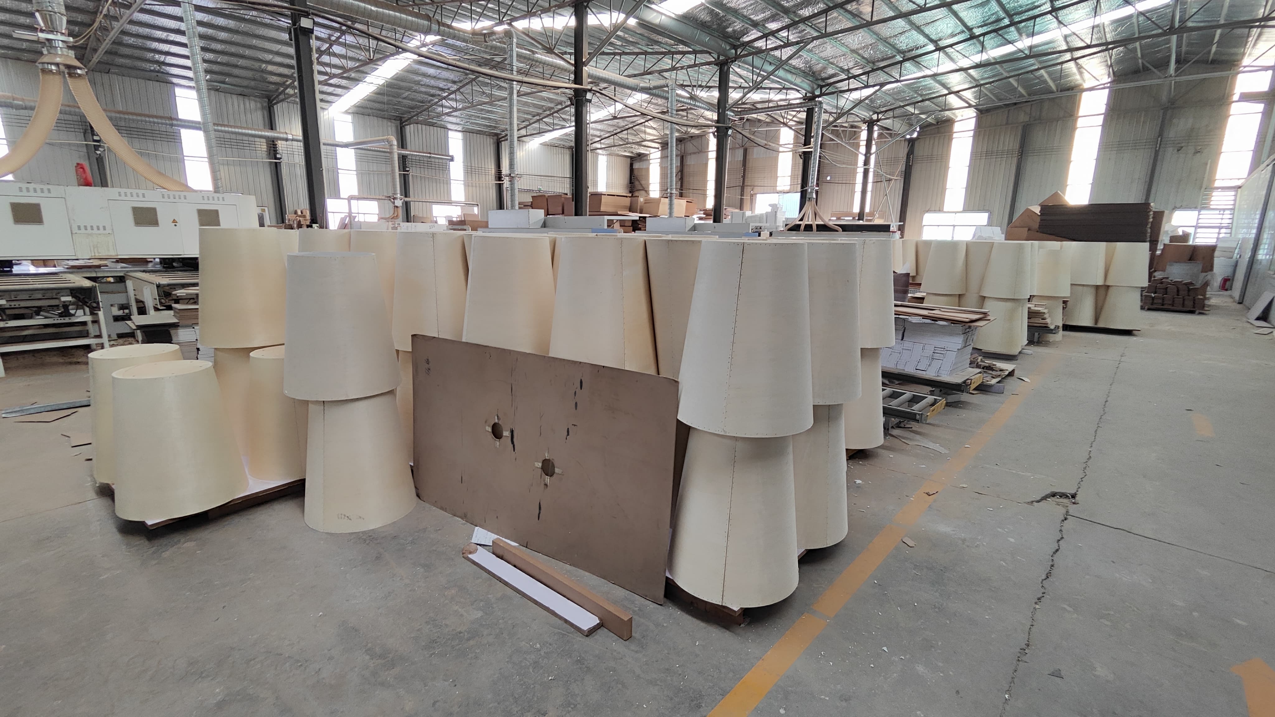 Furniture shaping process at Captain Living factory