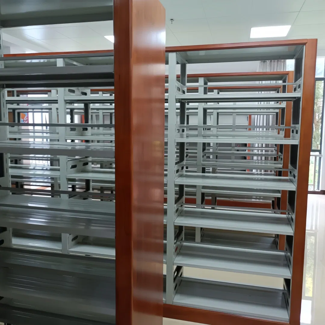 Factory Custom Metal Book Storage Shelves Sustainable Steel Furniture 6-Tier Compact Bookshelf Public Library Furniture Steel Bookshelf