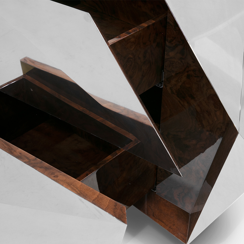 China Foshan Furniture Manufacturer Italian Brand Modern Minimalist Luxury Diamond Pyrite XL Sideboard Affordable Price