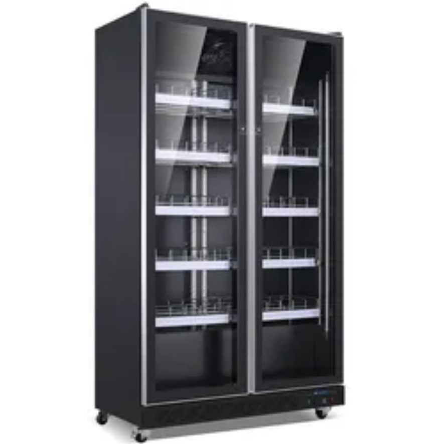 305W 900L Durable Efficient Double-Door Refrigerated Beverage Display Cabinet