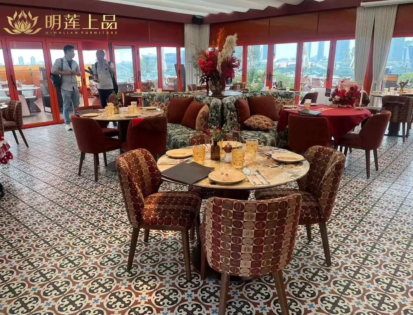 Elegant Customizable Buffet Tables for Luxury Restaurant Interiors