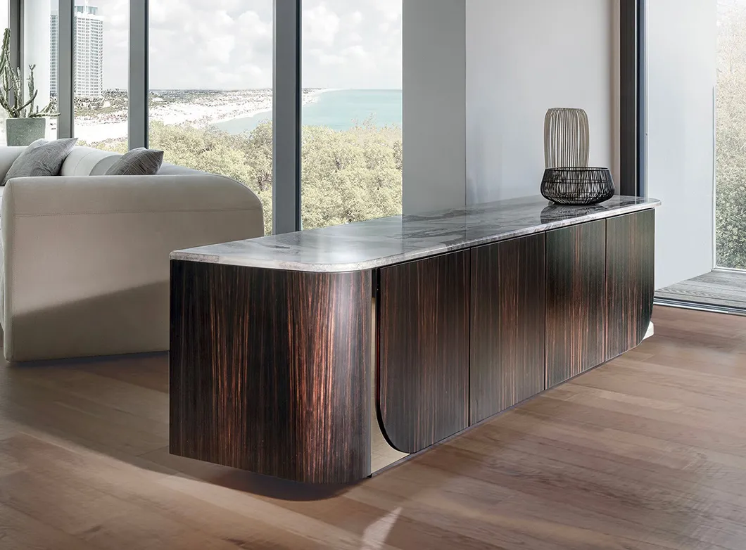 Modern Dark Wood Sideboard