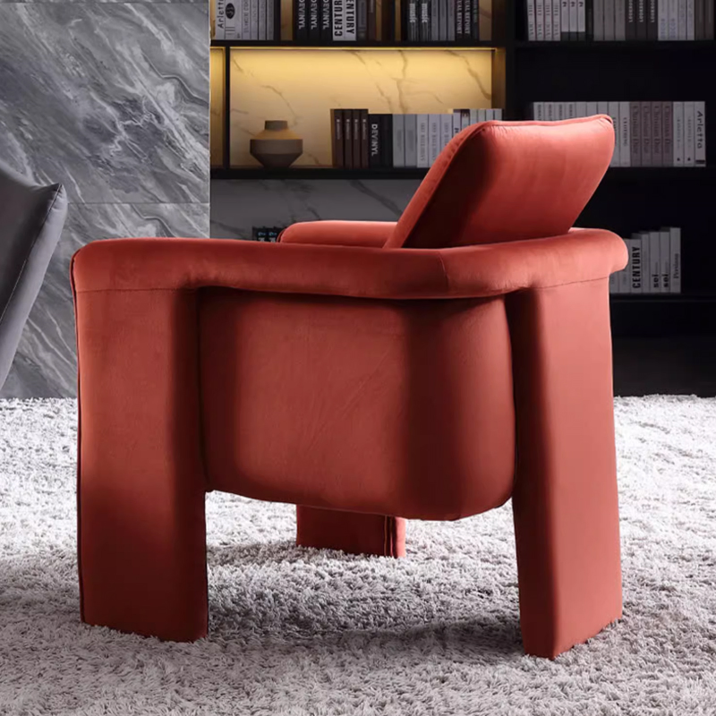 Soft Upholstered Lounge Curved Velvet Wing Shell Chair Living Room Modern Accent Leisure Chair