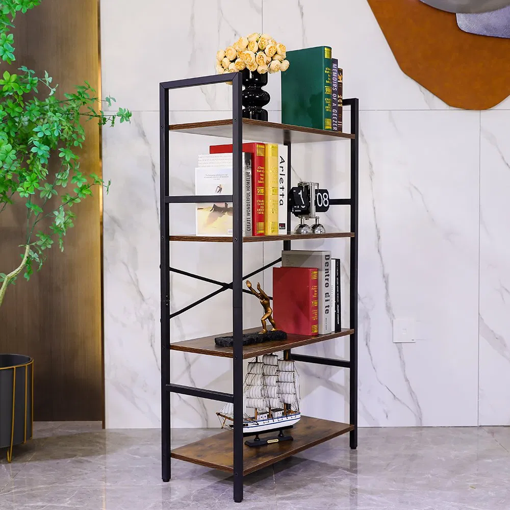 Vintage Ladder Bookshelf in Reclaimed Wood Leaning Freestanding Shelf for Corner Spaces