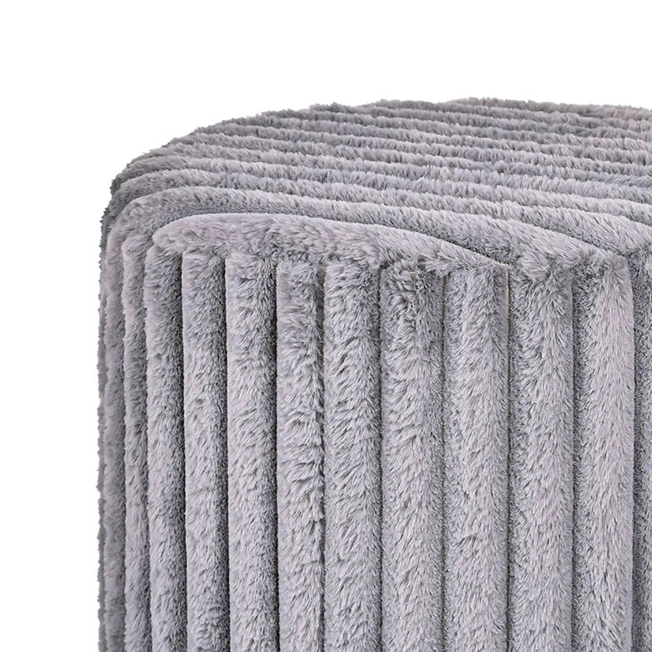 Decorative Ottoman Fashionable Furniture Stools Modern Living Room Pouf Sheepskin Fabric Round Ottoman with Leg