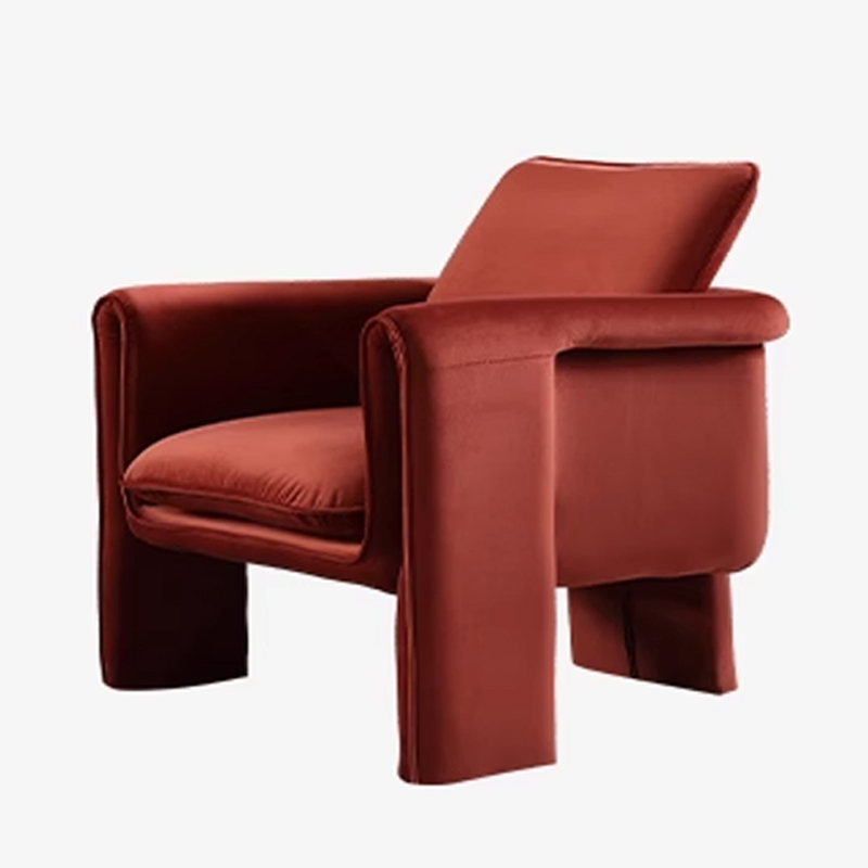 Soft Upholstered Lounge Curved Velvet Wing Shell Chair Living Room Modern Accent Leisure Chair