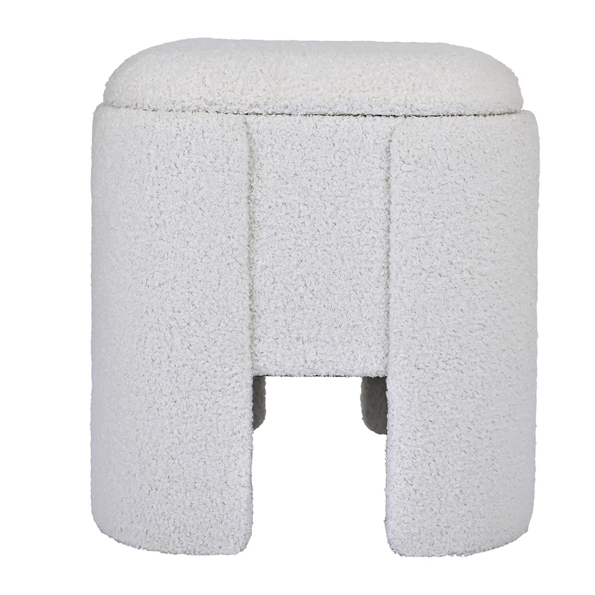 Storage Ottoman for Dorm Teddy Fleece Vanity Stool Storage Velvet Footrest Stool End Table Boucle Ottoman for Home Organization Uwbd