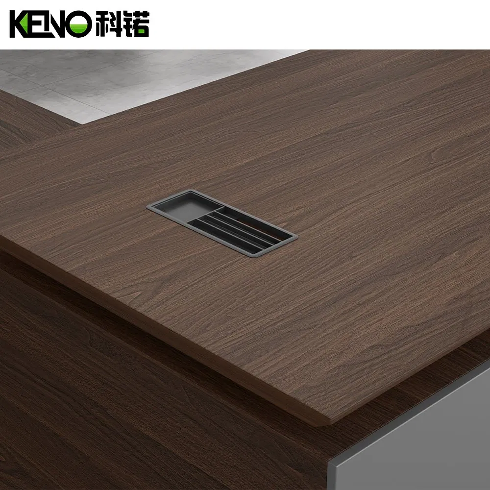Modern Convertible Modular Custom Office Desk Wooden Hospital Executive Computer Office Table with Side Cabinet and Panel Design
