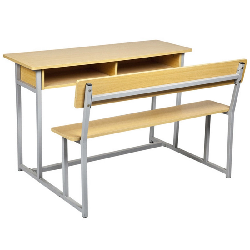 Selling Classroom Student Double Wooden School Furniture 2 Seater School Bench