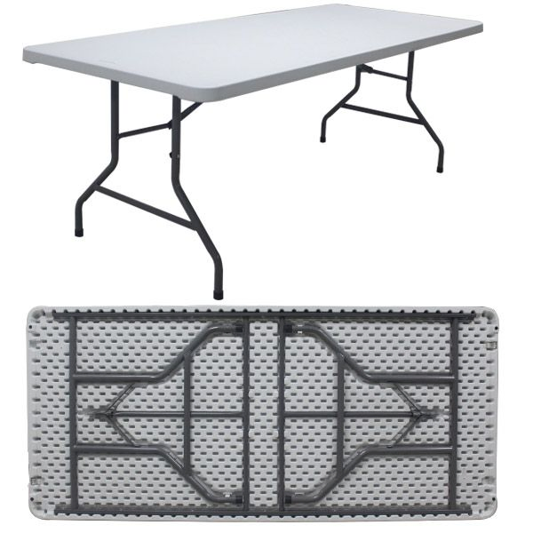 200m Long Heavy Duty Plastic Cafeteria Buffet Catering Folding Tables for Party Rental