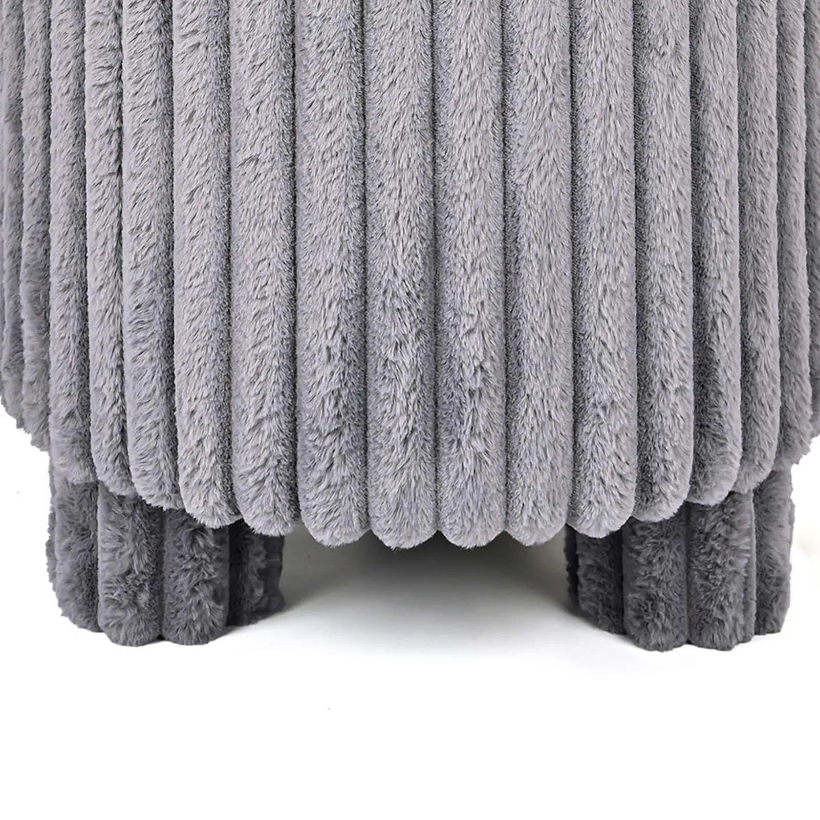 Decorative Ottoman Fashionable Furniture Stools Modern Living Room Pouf Sheepskin Fabric Round Ottoman with Leg