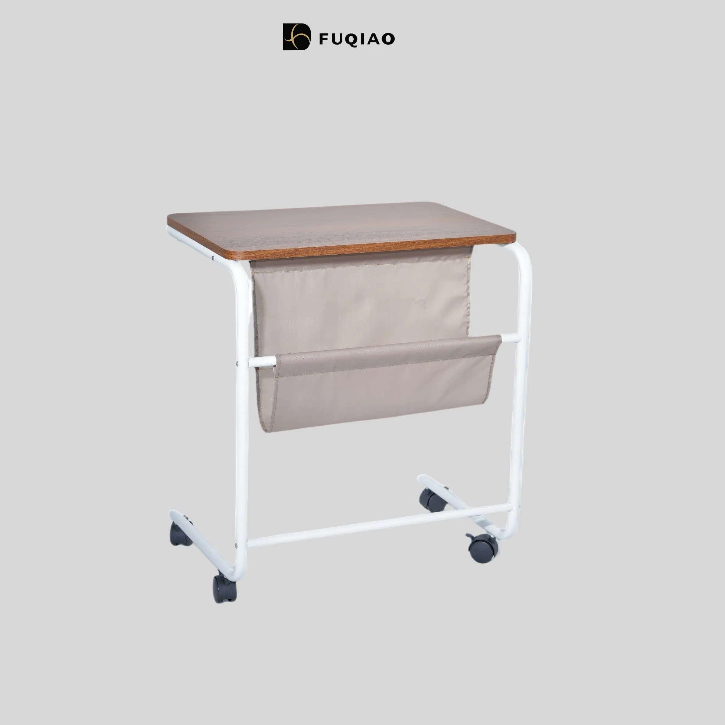 MID-Century Modern Side Table - Teak Wood Top + Carbon Steel Legs