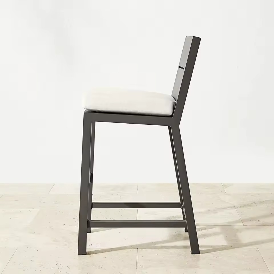 Patio Courtyard Hotel Furniture Leisure Bar Stool with Aluminum Frame