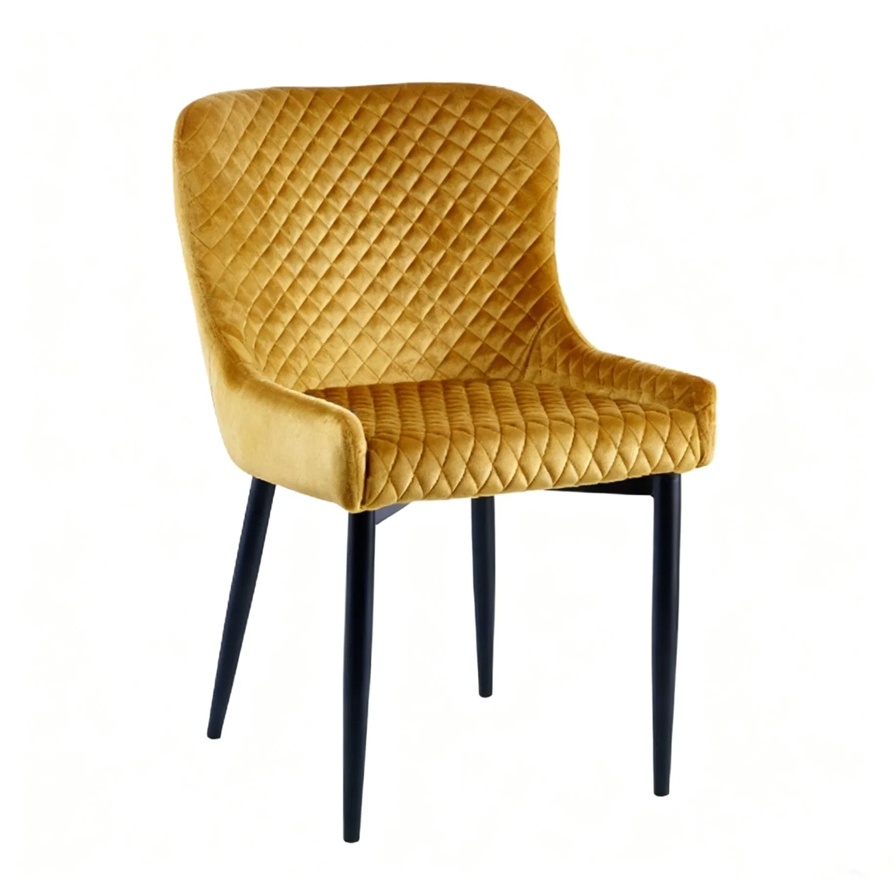 Living Room Nordic Accent Chair Metal Frame White Fabric Accent Chair