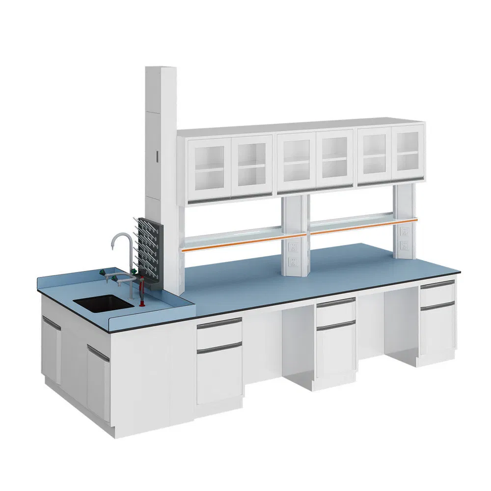 Antibacterial Properties Durable All-Steel Floor Mounted Lab Work Bench