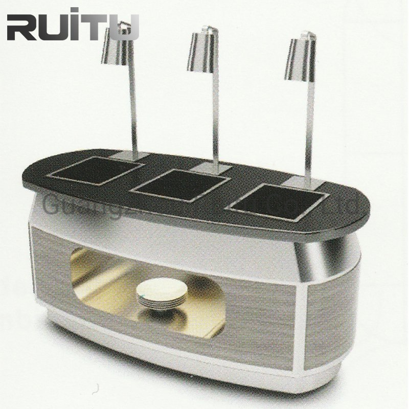 Big Modern LED Light Removable Buffet Stations Steam Hot Pot Stove Buffet Food Warmer Marble Top Dining Restaurant Hotel Catering Buffet Cabinet Dining Tables