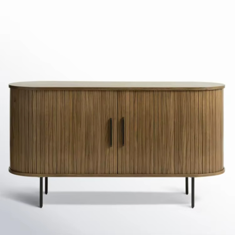Contemporary Wooden Buffet Cabinet Adjustable Features Custom Color Size Sideboards