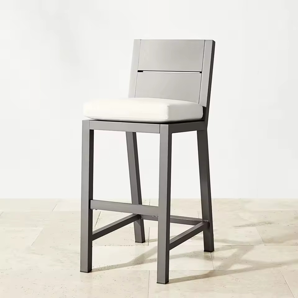Patio Courtyard Hotel Furniture Leisure Bar Stool with Aluminum Frame