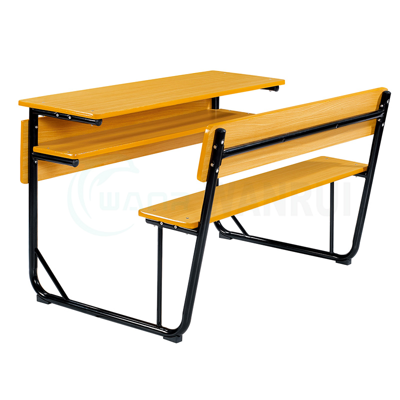 Selling Classroom Student Double Wooden School Furniture 2 Seater School Bench