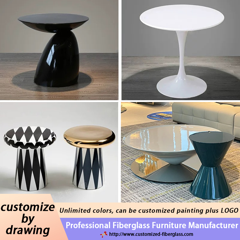 Customized High Quality Fiberglass Furniture Modern Living Room Side Table Hotel Coffee Table