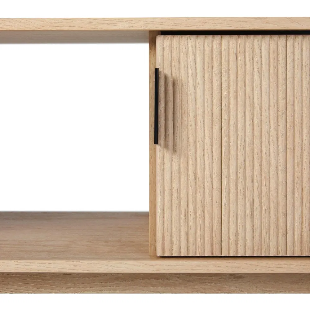 Industrial Style Entertainment Center TV Stand with Metal Frame Construction