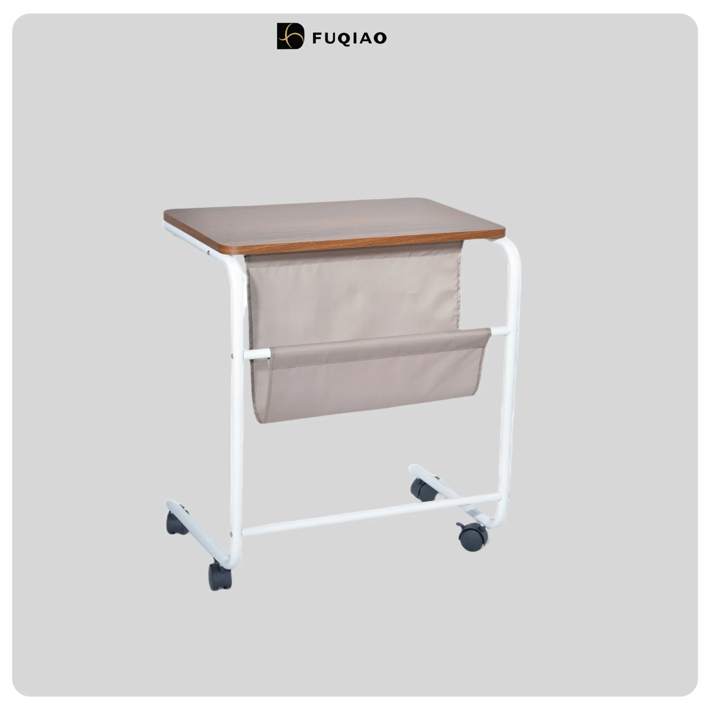 MID-Century Modern Side Table - Teak Wood Top + Carbon Steel Legs