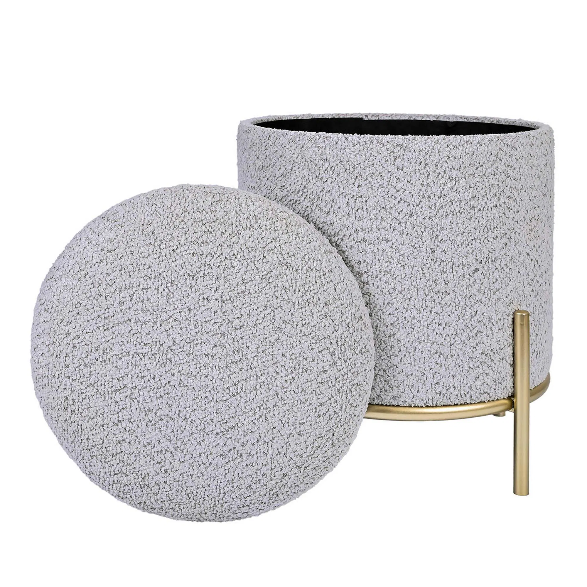 Pouf Ottoman Foot Stools Ottoman with Metal Leg for Living Room Ottomans