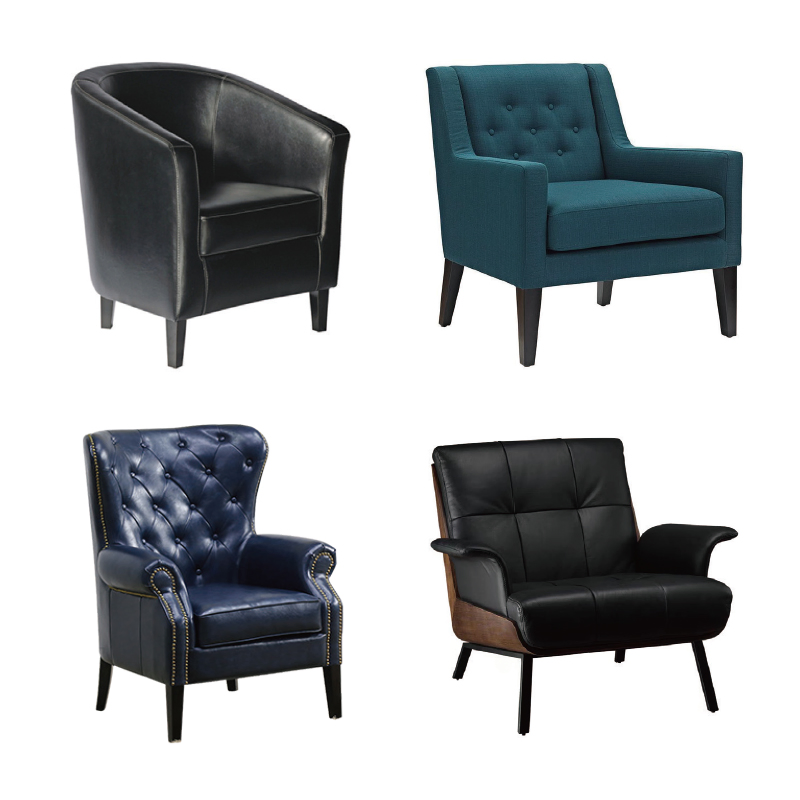 Modern Hotel Home Armchair Metal Living Room Furniture Accent Lounge Chair