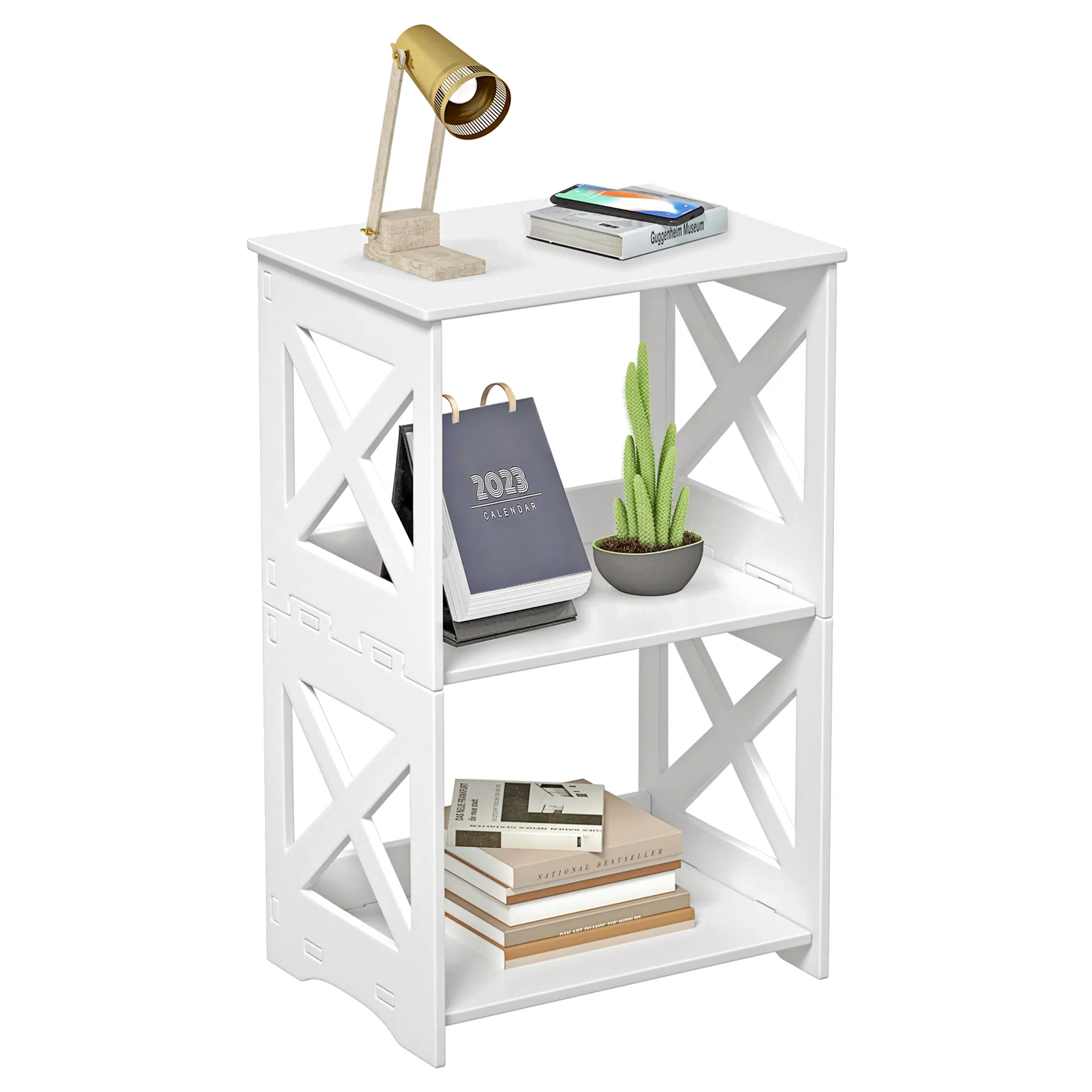 White PVC Small Side Table