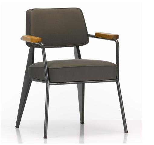 Factory Directly Wholesale Armrest Accent Brown Leather Dining Chair Metal Tolix Industrial Bistro Dining Chair (ZG23-007)