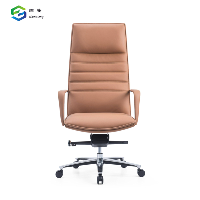 Stylish Comfortable Office Leather Chair with Durable Electroplated Accents Chair