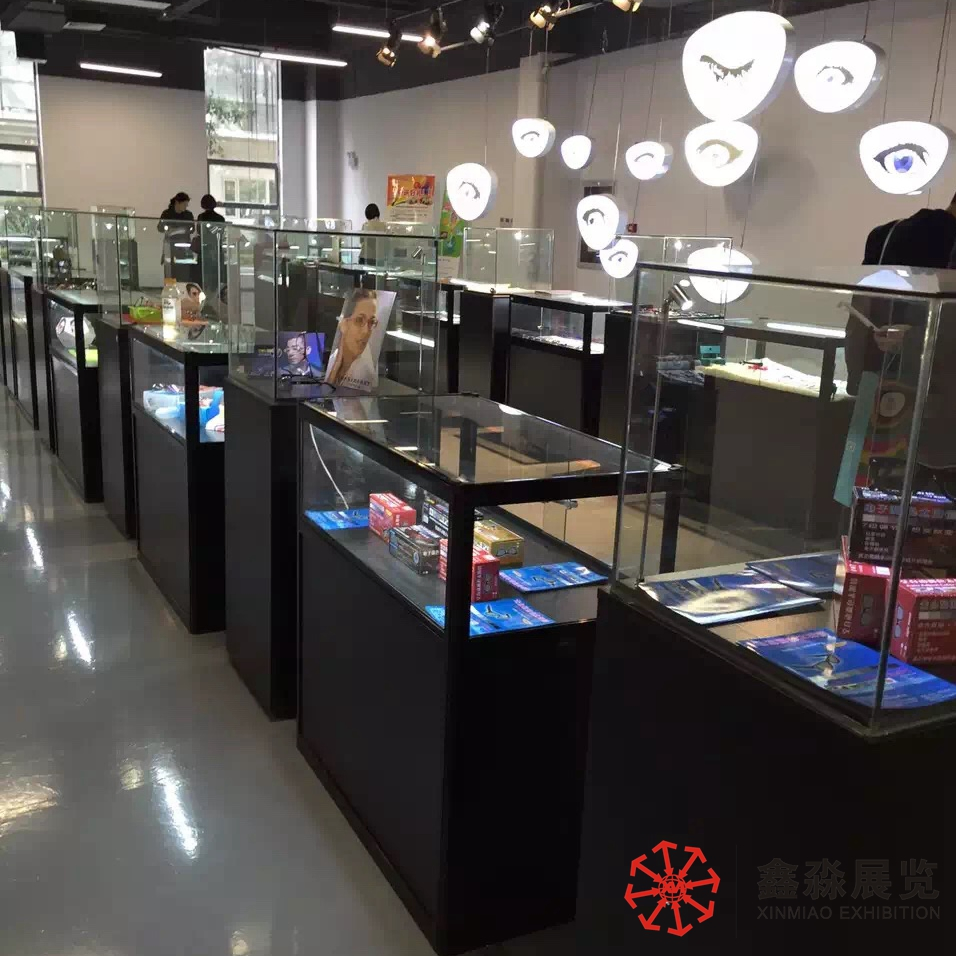Display Glass Counter Showcases for Exhibition and Event, Foldable Auminum Framed Rental Display Cabinets