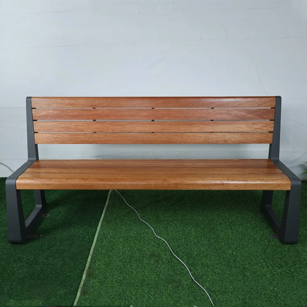 Outdoor Furniture Public Modern Recycled Plastic Wood Bench Seat Outside Park Wooden Bench Chair out Door Garden Bench Seating