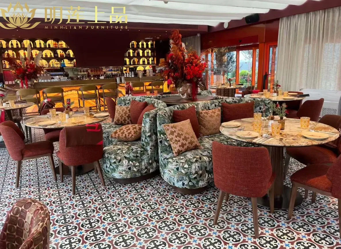 Elegant Customizable Buffet Tables for Luxury Restaurant Interiors