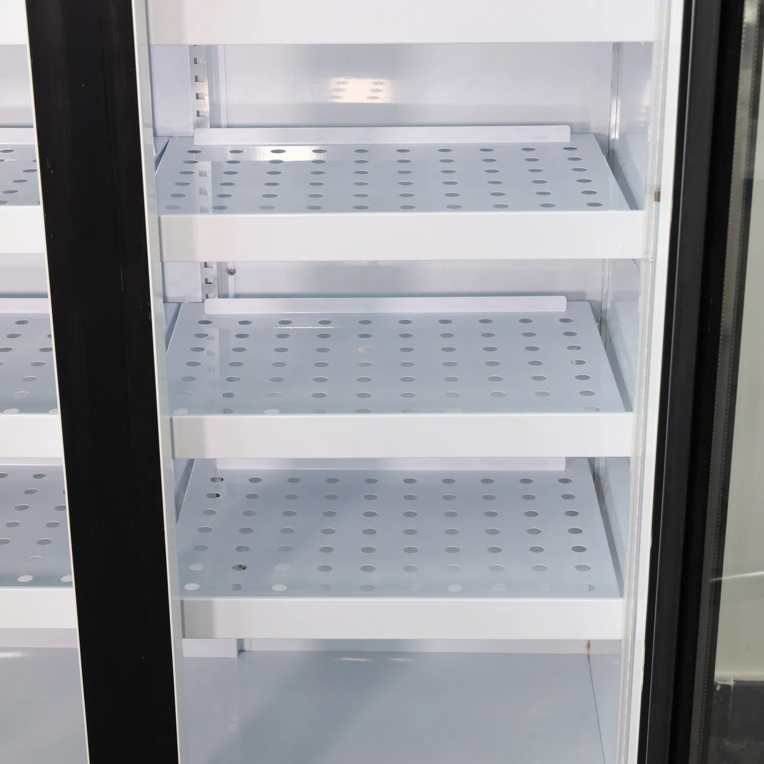 Commercial Double Glass Door Beverage Display Cabinet with LED Shelves Upright Drink Cooler Refrigerator for Supermarket Bar Convenience Store Fan Cooling S