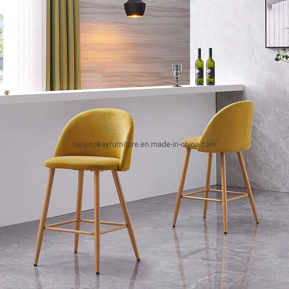 Wholesale Comfortable Bar Chair Home Furniture Dining Room Cheap Metal Fabric Chair Bar Stool