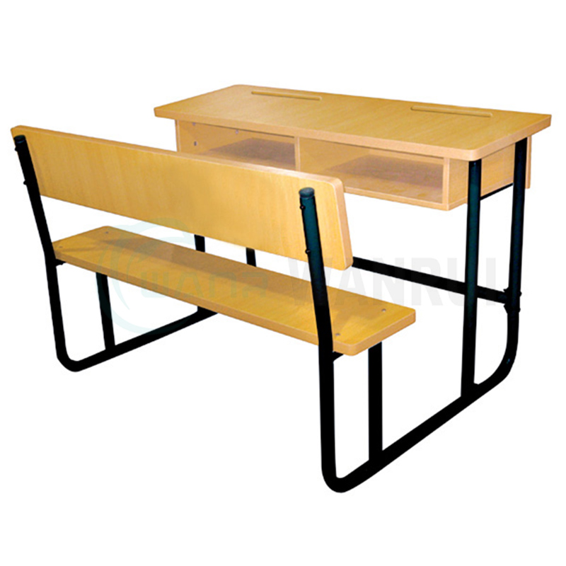 Selling Classroom Student Double Wooden School Furniture 2 Seater School Bench