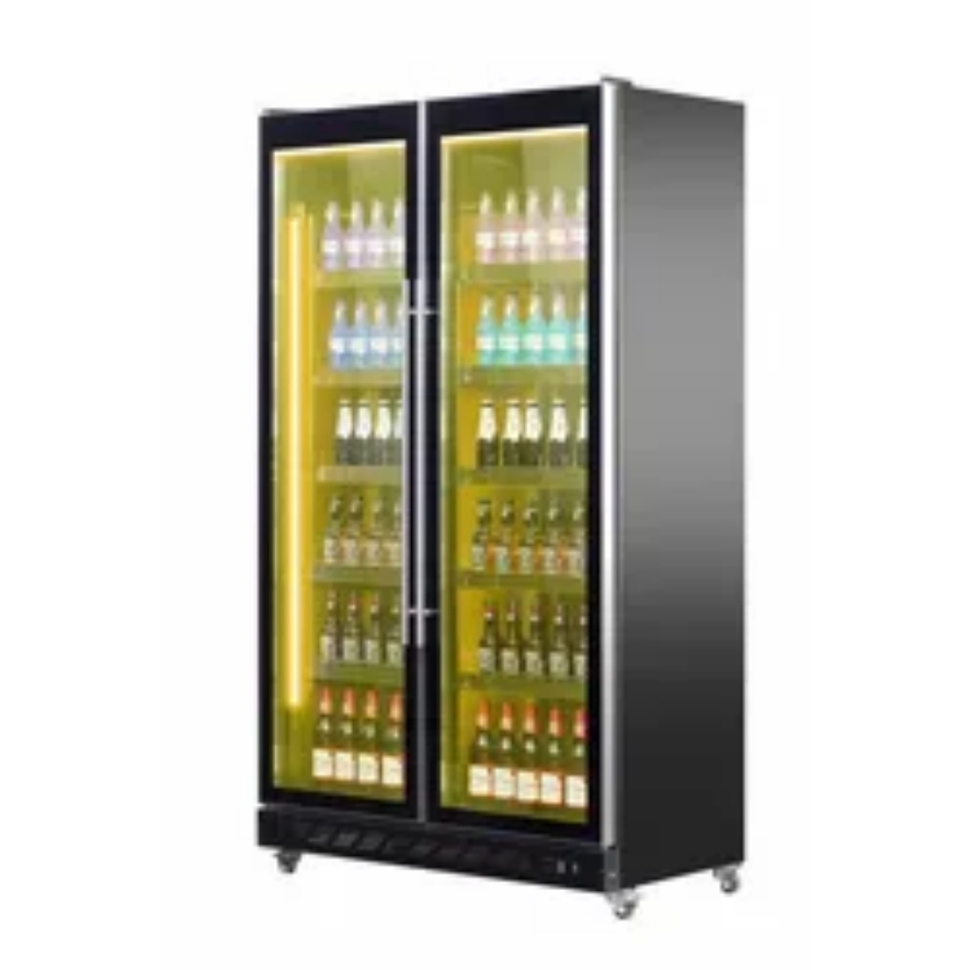 305W 900L Durable Efficient Double-Door Refrigerated Beverage Display Cabinet