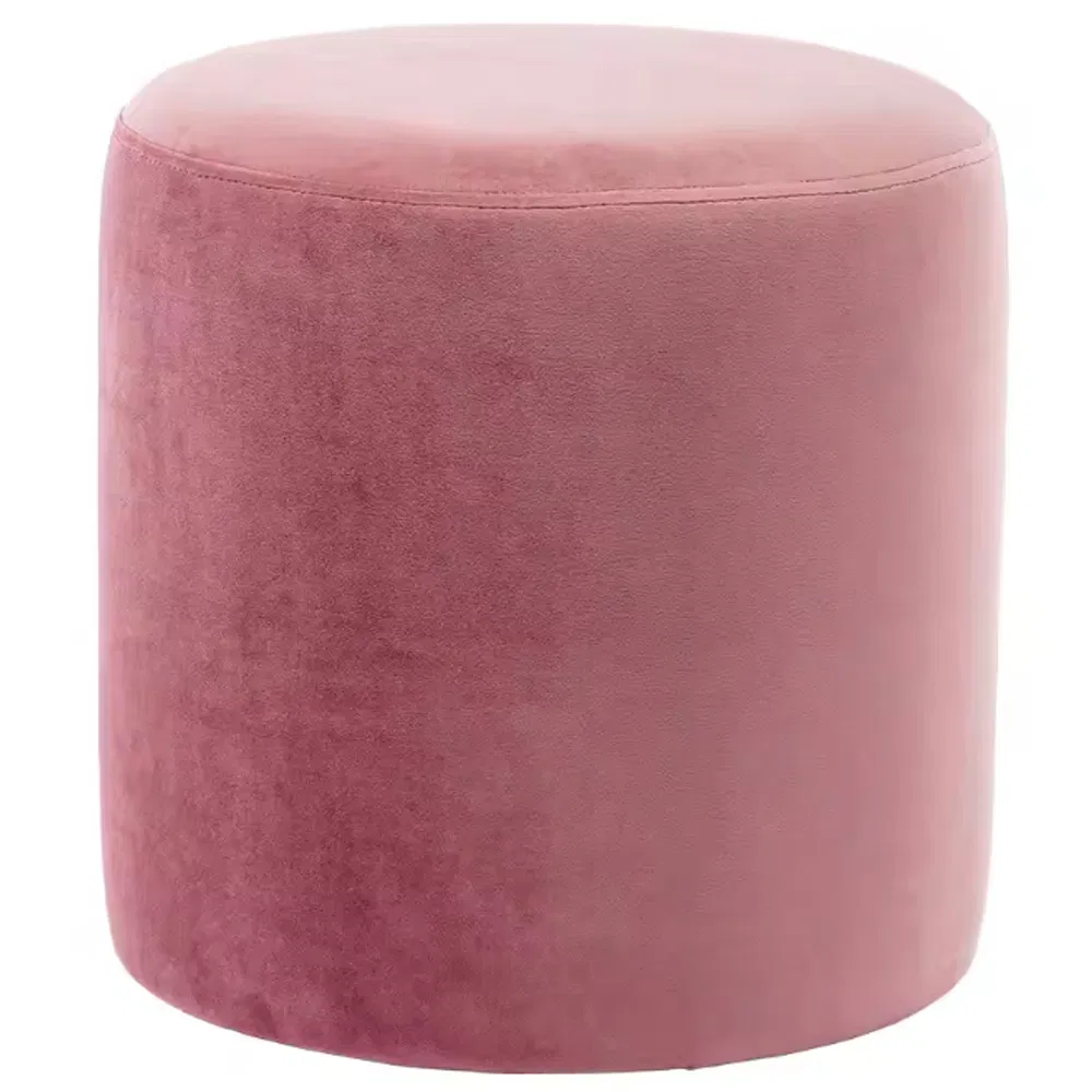 Luxury Upholstered Tufted Round Velvet Stool Footrest Footstool Ottoman